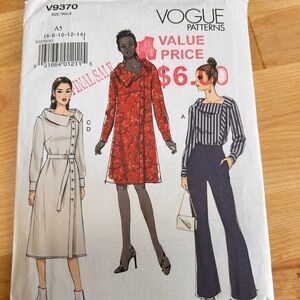 VOGUE PATTERN 9370 MISSES' TUNIC, DRESS AND BELT